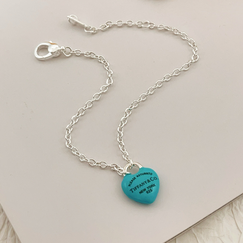 Tiffany & Co. Silver and blue heart bracelet - Picture 5 of 5
